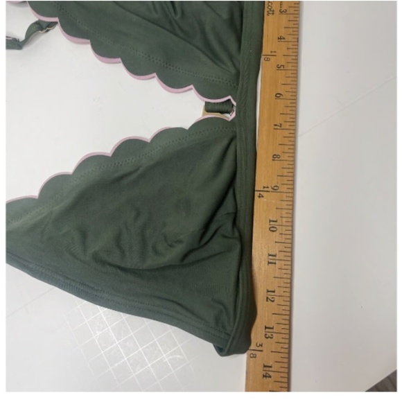 🎁 Kate Spade New York Scallop Wave V-Neck Bikini Top size Large - Picture 4 of 9